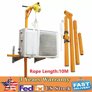 A/C AC Air Conditioner External Unit Lifting Tool Set w/ Hanger Pulley 10m Ropes - Picture 1 of 6