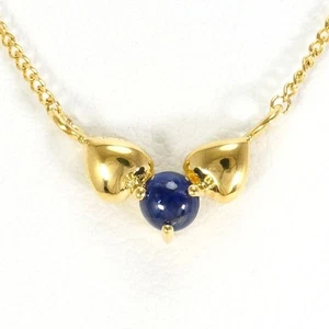 Jewelry 18K Yellow gold Necklace Sapphire 1.8g 41cm Free shipping Used - Picture 1 of 5