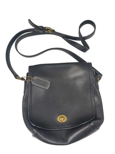 Sac à main bandoulière vintage Coach Companion en cuir noir #E0P-9076 - Photo 1 sur 7