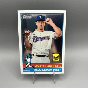 2025 Topps Heritage - Wyatt Langford #29 Chrome Gold Cup Texas Rangers - Picture 1 of 2