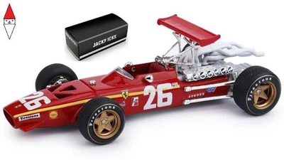 1/43 BRUMM FERRARI F1  312 N 26 WINNER FRANCE GP 1968 JACKY ICKX RED WHITE - Immagine 1 di 3
