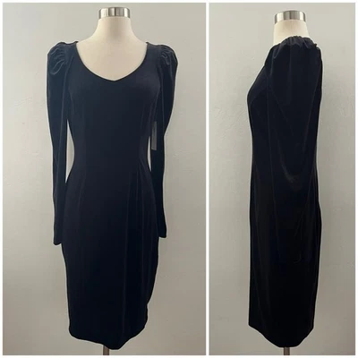 Bisou Bisou Velevet Dress Long Sleeve Modest Witchy Vamp Whimsigoth Black M NWT - Image 1 of 4
