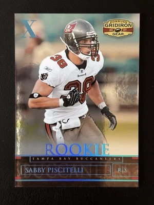 2007 Donruss Gridiron Gear Sabby Piscitelli X Blue Holo Rookie Card Serial #/25 - Image 1 of 3