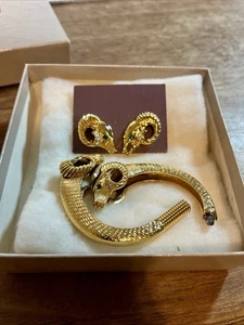 Pendientes cabeza Kenneth J Lane para Avon Rams vintage y pulsera ROTA KJL - Imagen 1 de 13