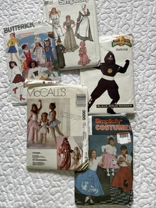Simplicity Butterick McCall Costume Patterns Ninja 50s Cheerleading Angel VTG - Picture 1 of 12