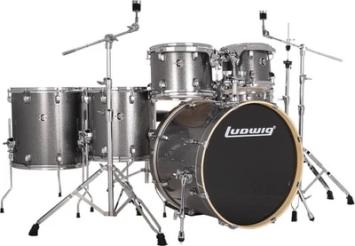 Conjunto de bateria Ludwig Evolution 6 peças com ferragens - Platinum Sparkle - Imagem 1 de 3