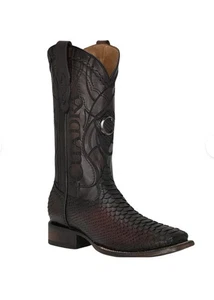 CUADRA CU746 MN Stiefel Lisboa Cherry Python Stickerei Laser Größe: 10 Neu mit Etikett - Bild 1 von 20