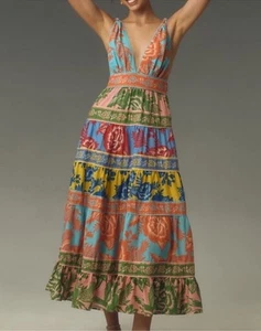 New FARM Rio Garden Mix Midi Dress Size MEDIUM - Picture 1 of 4