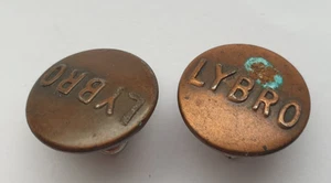 2 LYBRO 40er Jahre WWII MILITÄR KUPFERKNÖPFE - Bild 1 von 4