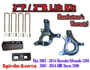 2007 - 2016 Silverado Sierra 1500 3" LIFT Spindles AND 2" Rear Blocks 3"/2" KIT - Picture 1 of 2