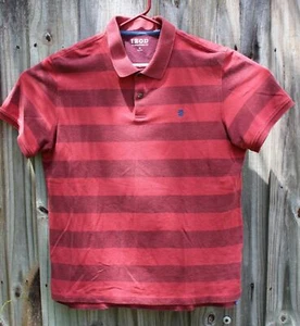 Castillo granate IZOD. Polo a rayas manga corta para hombre XL 'Advantage' polo 100 % algodón - Imagen 1 de 1