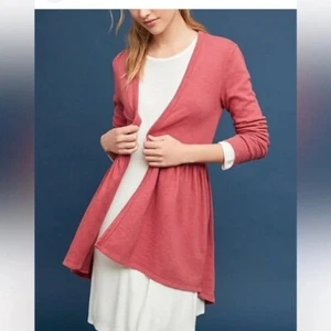 Anthropologie t.la Oversized Red/pink Open Front Cardigan Sweater size Medium - Picture 1 of 7