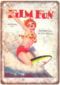 Letrero de metal de aspecto retro modelo pinup de revista femenina divertida de película GM318 - Imagen 1 de 2