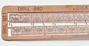 N Scale Fancy Railing - 2 Lengths 5.32" Long  2 pcs./Kit  Etched COPPER USA - Picture 1 of 3