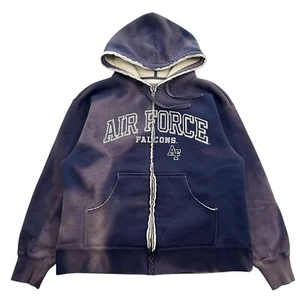 Vintage Air Force Falcons Zip Up Sweatshirt Hoodie Jacket size Medium CRAZY FADE - Picture 1 of 8