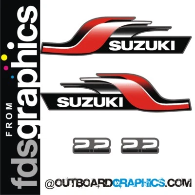 Suzuki DT2.2 2.2hp 2 stroke (1997) outboard engine decals/sticker kit - Image 1 of 2