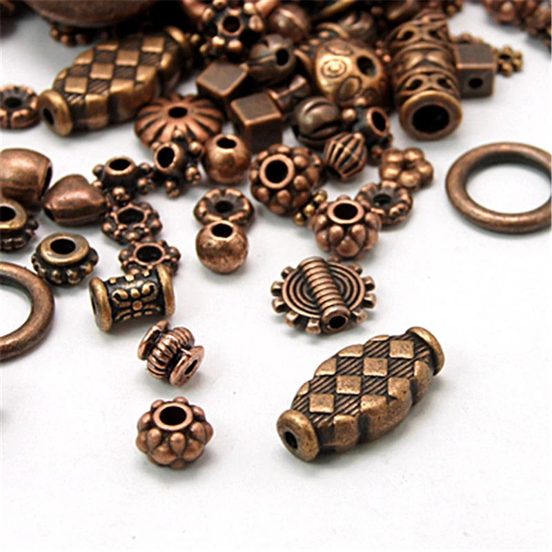 Cuentas de metal de aleación tibetana surtidas de 500 g espaciadores sueltos antiguos 4 ~ 50 mm elige el color Foto 1 de 1