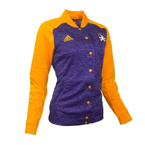 East Carolina Pirates NCAA Women's Purple/Orange Modern Varsity Anthem Jacket Cover