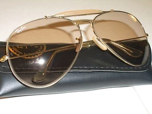 62mm B&L RAY BAN ARISTA GP BROWN PHOTOCHROMIC OUTDOORSMAN AVIATOR SUNGLASSES - Picture 1 of 12