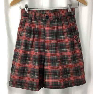 Pantalones cortos vintage Hang Ten para mujer junior 9-10 multicolor a cuadros nuevos con etiquetas MFC250328/SS2 Foto 1 de 4