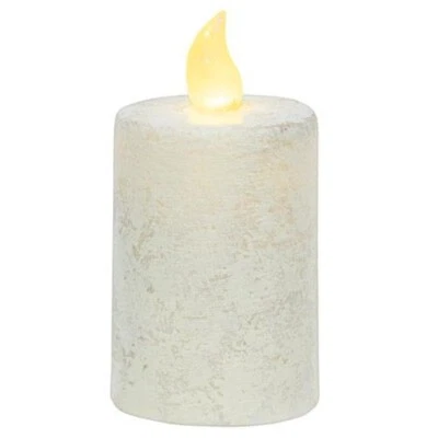 NEW Primitive TIMER PILLAR RUSTIC WHITE Candle 2.25"x3" Farmhouse Rustic - Image 1 of 2