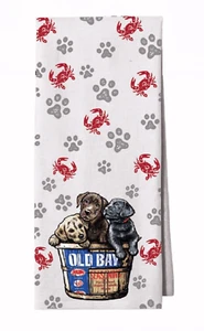 Toalla de cocina Old Bay Puppies in a Basket NUEVA envío rápido gratuito - Imagen 1 de 4