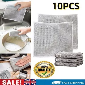 Multipurpose Wire Miracle Cleaning Cloths,Double-Layer Wet Dry Dishwashing Rags - Picture 1 of 13