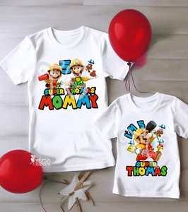 Super Mario Birthday Shirt, Super Mario Birthday Shirts, Super Mario Party Shirt - Picture 1 of 14