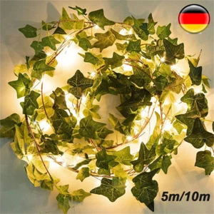 Solar LED Lichterkette Außen Beleuchtung Streifen Efeu Garten Balkon 5/10M DE - Bild 1 von 19
