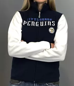 Giacca in pile da donna Pittsburgh Penguins - micropile blu navy Reebok - Foto 1 di 5
