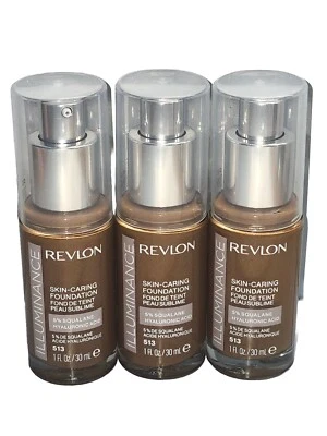 Revlon Illuminance Skin Caring Foundation Hyaluronic Acid 513 Brown Suede 3pcs  - Image 1 of 2