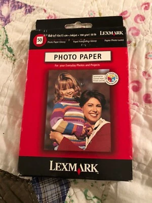 Lexmark 4x6 in. 10x15 cm Inkjet Photo Paper Glossy 50 Pieces NIP - Image 1 of 4