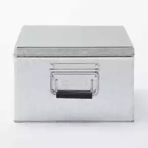 MUJI MoMA Large Galvanized Iron Box 26cm × 37cm × 16cm Silver Storage box - Picture 1 of 3