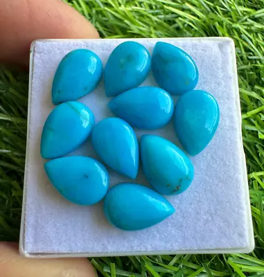 Natural Arizona Turquoise 8x12MM Pear Cabochon For Jewellery Making 5Pcs Lot #38 - Image 1 of 3