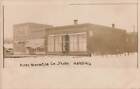 1910s RPPC Osseo Meronville Counrty Store Wisconsin Street Scene Winter Snow