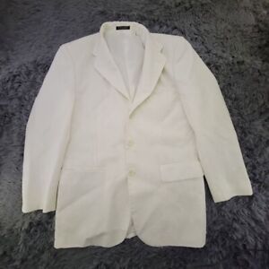 Vittorio St. Angelo Mens White Long Sleeves Three-Button Wedding Blazer Jacket