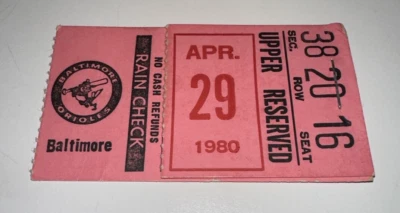 1980 Orioles Yankees MLB Ticket Stub Reggie Jackson Career HR #373 Randolph - Image 1 of 2
