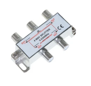 4-Wege Koaxialkabel Splitter 5-2300 MHz für RG6 RG59 TV Antenne Multi-Pack SET - Bild 1 von 11