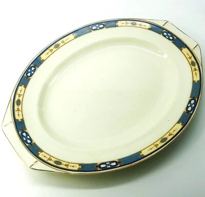 J & G Meakin Sol Baroda 1930s Oval Serving Platter Signed England - Image 1 of 4