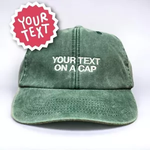 Baseballmütze Mütze personalisierbar mit Ihrem Text Helvetica Schrift gewaschen bestickt Papa - Bild 1 von 24