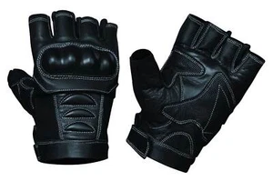 UNIK Men's Premium Cowhide Leather Fingerless Knuckles Motorcycke Gloves - Picture 1 of 1