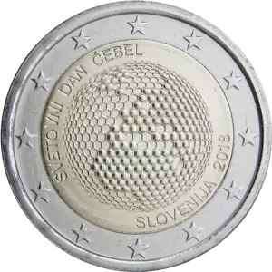 SLOVENIA full set of 2 EUR commemorative coins 2007-2022 UNC, 17 coins w/o 2008 - Picture 1 of 17