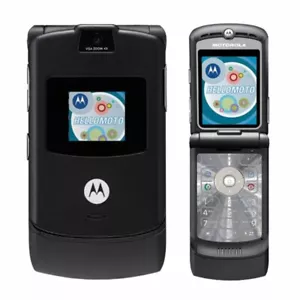 Motorola Razr V3 GSM Unlocked Cellular Phone Flip Mobile Phone Black - Picture 1 of 2