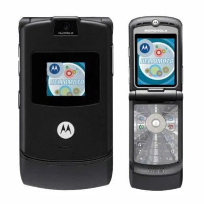 Motorola Razr V3 GSM Unlocked Cellular Phone Flip Mobile Phone Black - Image 1 of 2
