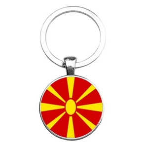 Macedonian Key Ring Flag Orthodox Metal Macedonia - Picture 1 of 1