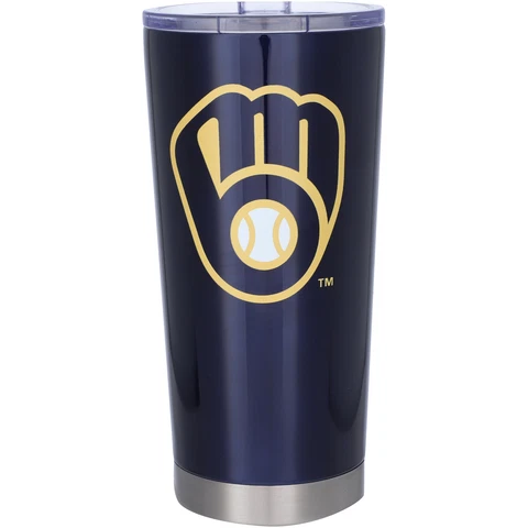 Milwaukee Brewers 20oz. Letterman Tumbler Cover