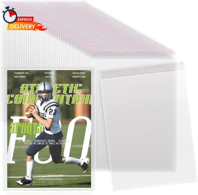 FEIFEIYA 80 Pcs Magazine Protectors for Collectors Clear Plastic Magazine Sleeves 9.25 X