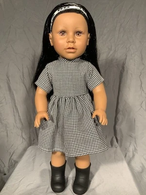 "Hermosa muñeca niña afroamericana 18"" Lotus Onda rara, pelo negro liso" Foto 1 de 4