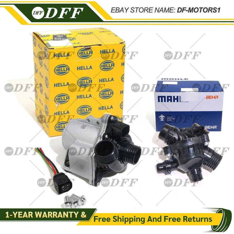 Electric Engine Water Pump + Thermostat for BMW N54 N55 3.0L 135i 335i X3 X5 - Image 1 of 4