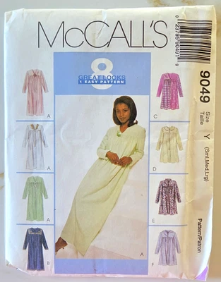 McCalls Sewing Pattern 9049 Misses Robes Long or Short Zipper Size S M L UNCUT - Image 1 of 4